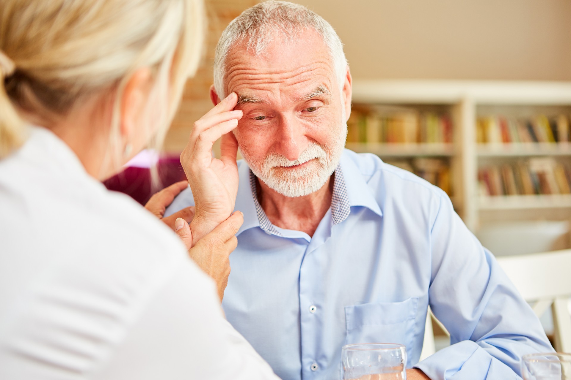 Senior man with alzheimers